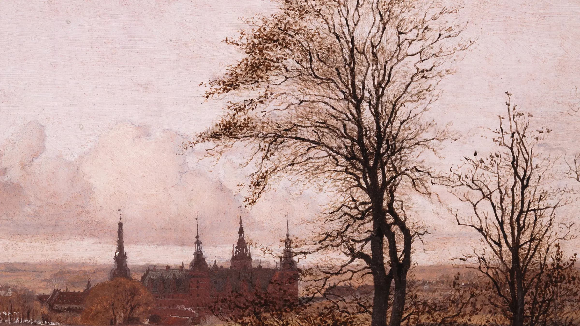 Autumn Landscape. Frederiksborg Castle in the Middle Distance, landscape painting by Christen Købke (1837).